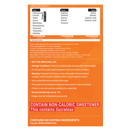 MuscleBlaze Biozorb Clear Whey Isolate,  1.19 lb Icy Orange