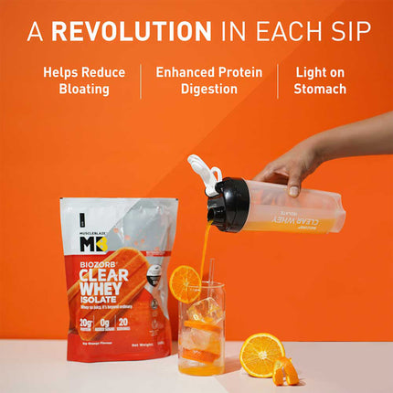 MuscleBlaze Biozorb Clear Whey Isolate,  1.19 lb Icy Orange