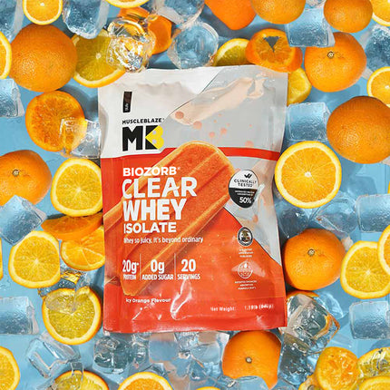 MuscleBlaze Biozorb Clear Whey Isolate,  1.19 lb Icy Orange