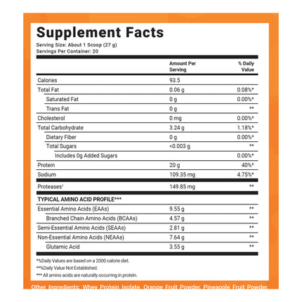 MuscleBlaze Biozorb Clear Whey Isolate,  1.19 lb Icy Orange