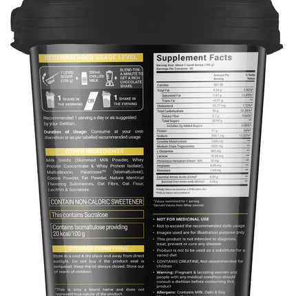 MuscleBlaze High Protein Gold Gainer, 11 lb Chocolate, 5kg (Round Bucket)