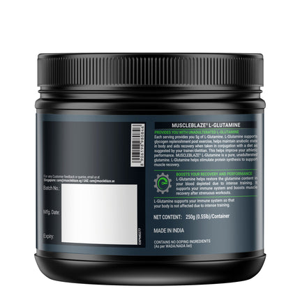 MuscleBlaze L-Glutamine, 0.55 lb Unflavoured
