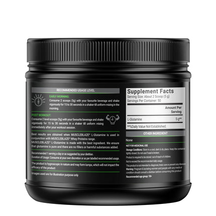 MuscleBlaze L-Glutamine, 0.55 lb Unflavoured