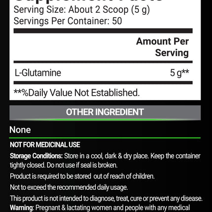 MuscleBlaze L-Glutamine, 0.55 lb Unflavoured