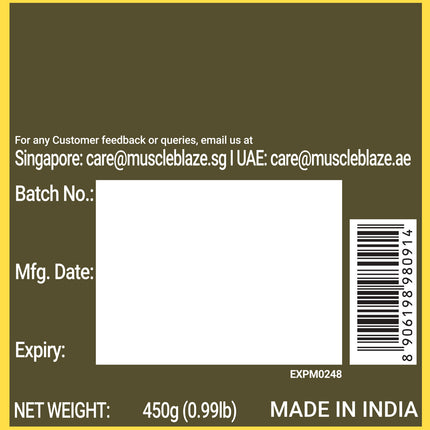 MuscleBlaze BCAA Gold 8:1:1, 0.99 lb 60 Servings