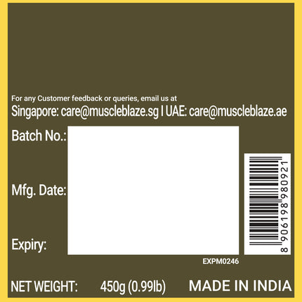 MuscleBlaze BCAA Gold 8:1:1, 0.99 lb 60 Servings